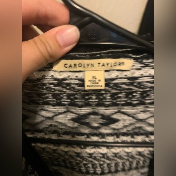 Black & White Cardigan Sweater XL Carolyn Taylor - Picture 2 of 3
